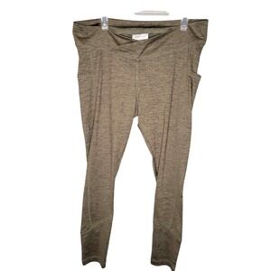 Motherhood Maternity Yoga Pants Size L Green Full Length Crossover Waist Pockets